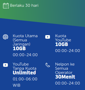 Paket Internet PAKET DATA XL COMBO - Cmb VIP 10GB+20GB YTube+30Mnt Tlp Paket Internet PAKET DATA XL COMBO - Cmb VIP 10GB+20GB YTube+30Mnt Tlp